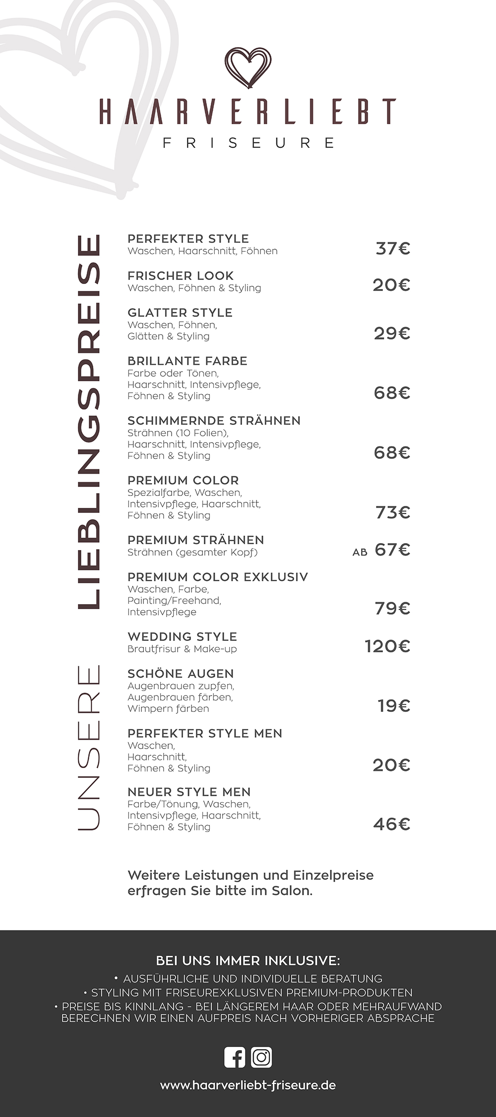 unsere preise haarverliebt friseure